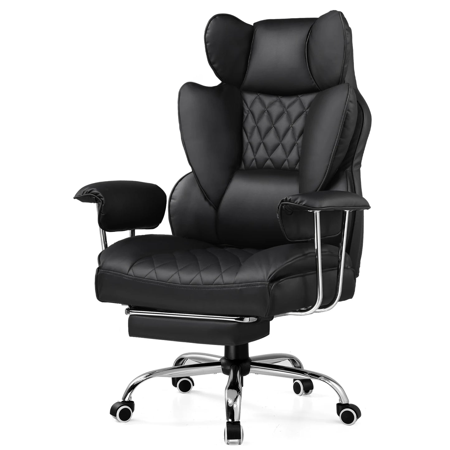 Big and Tall Ergonomic Gaming & Office Chair with Footrest – Pocket Spring Lumbar Support, High Back, 400 lb Capacity