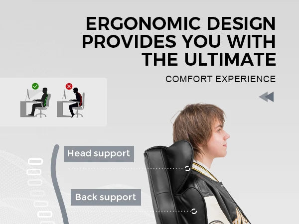 Big and Tall Ergonomic Gaming & Office Chair with Footrest – Pocket Spring Lumbar Support, High Back, 400 lb Capacity