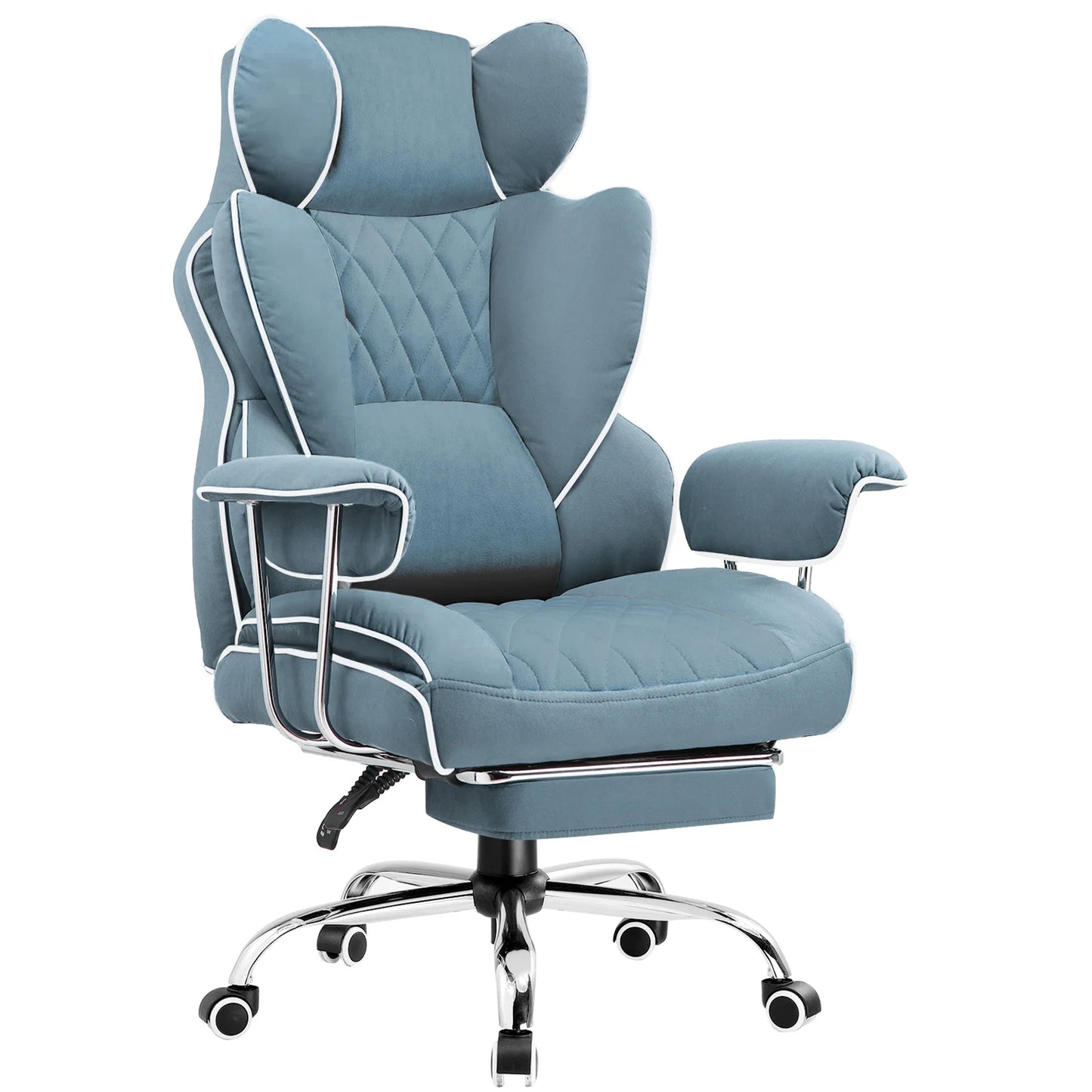 Big and Tall Ergonomic Gaming & Office Chair with Footrest – Pocket Spring Lumbar Support, High Back, 400 lb Capacity