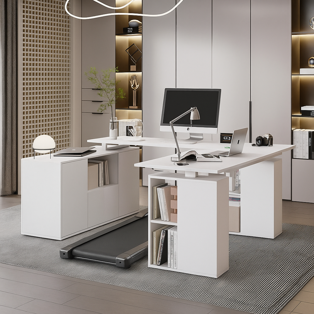 Focus Combo 70" Electric Adjustable Standing Desk with Walking Pad Treadmill