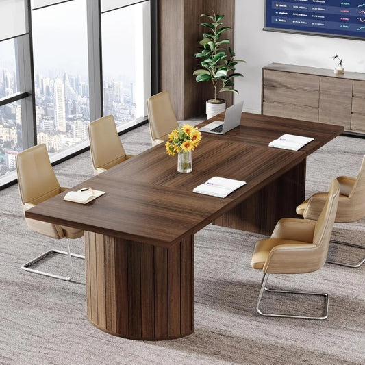 Modern conference room with wooden table, large office,  meeting table, conference room