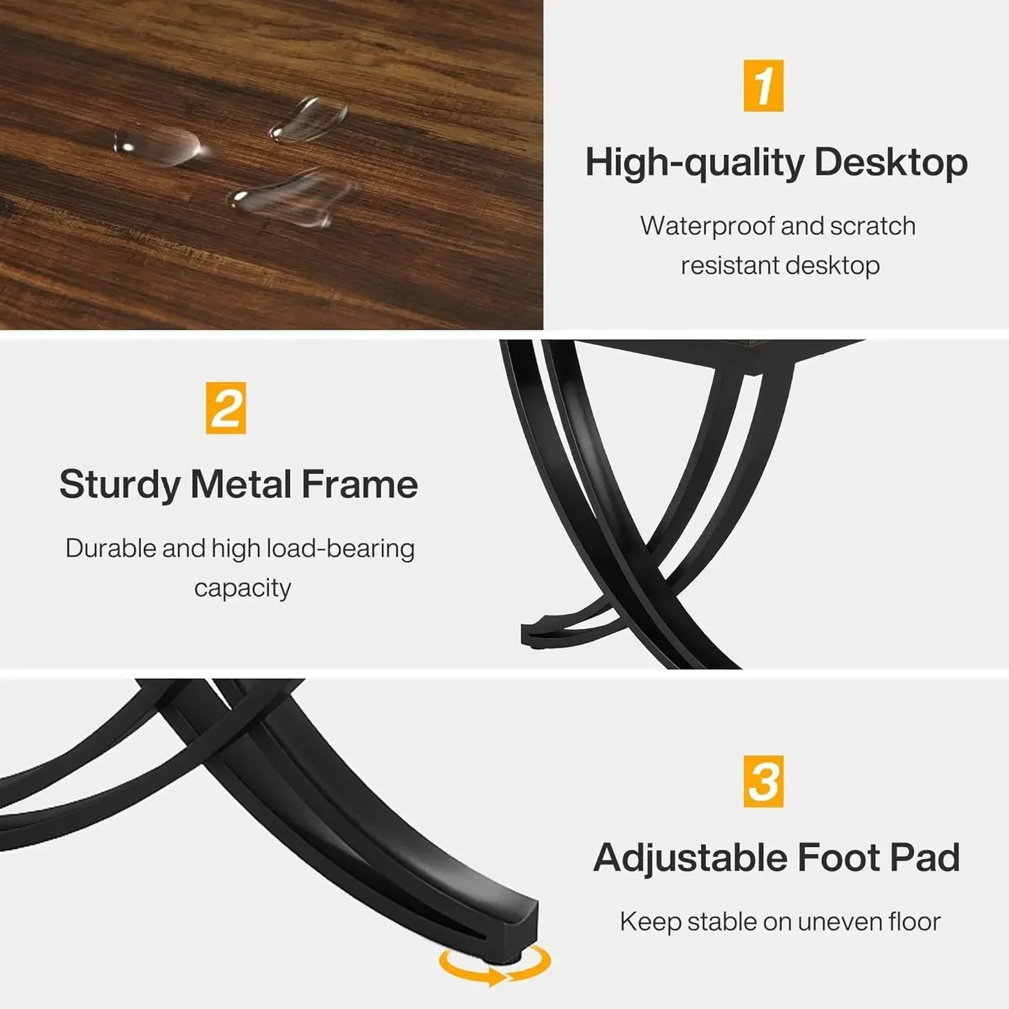 Focus & Furnished 6.5FT Conference Table – 78" Rectangular Meeting Table with Metal Frame