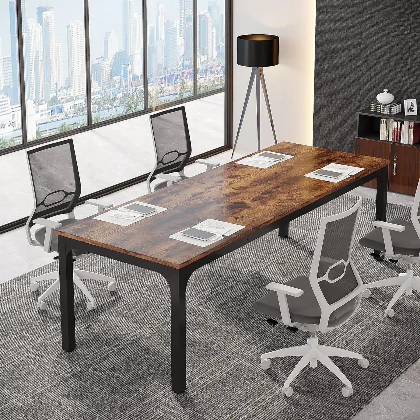 Modern Minimalist Wood Conference Table 6-8 People