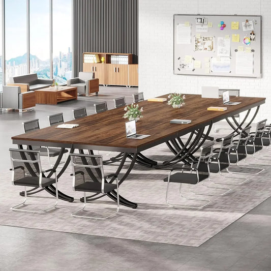 Focus & Furnished 6.5FT Conference Table – 78" Rectangular Meeting Table with Metal Frame