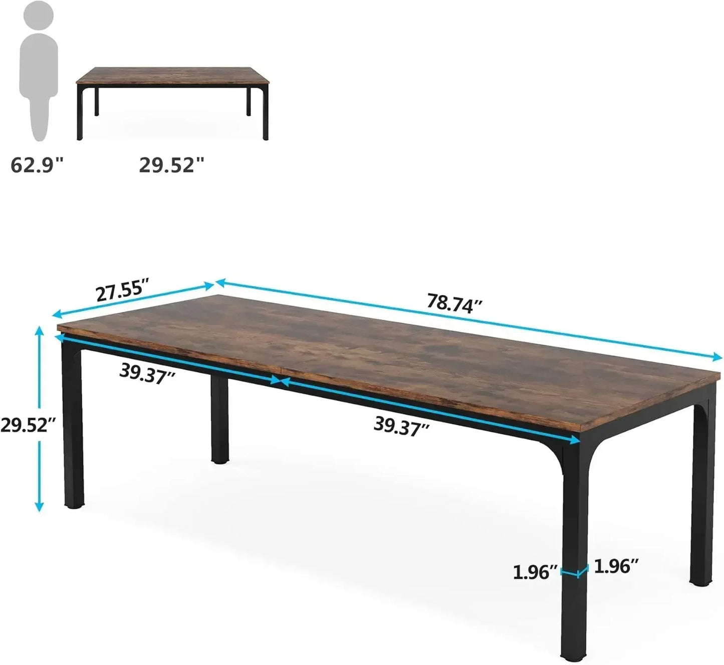 Modern Minimalist Wood Conference Table 6-8 People