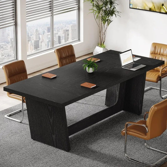 Solid Wood Rectangular 8 Person Conference Table