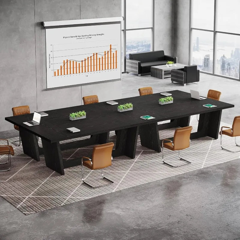 Solid Wood Rectangular 8 Person Conference Table