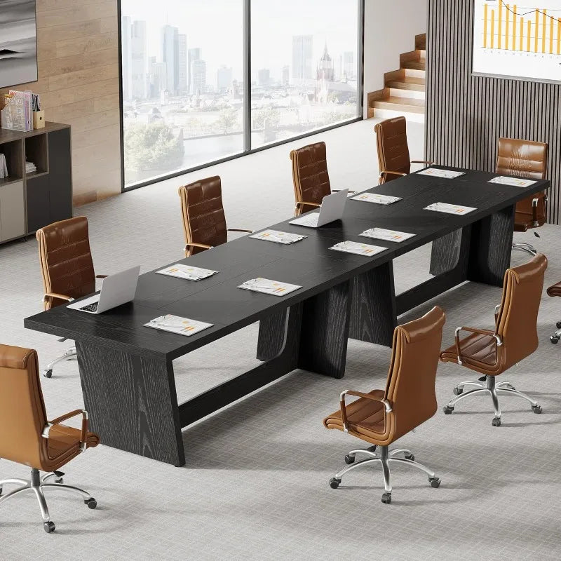 Solid Wood Rectangular 8 Person Conference Table