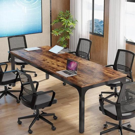 Modern Minimalist Wood Conference Table 6-8 People