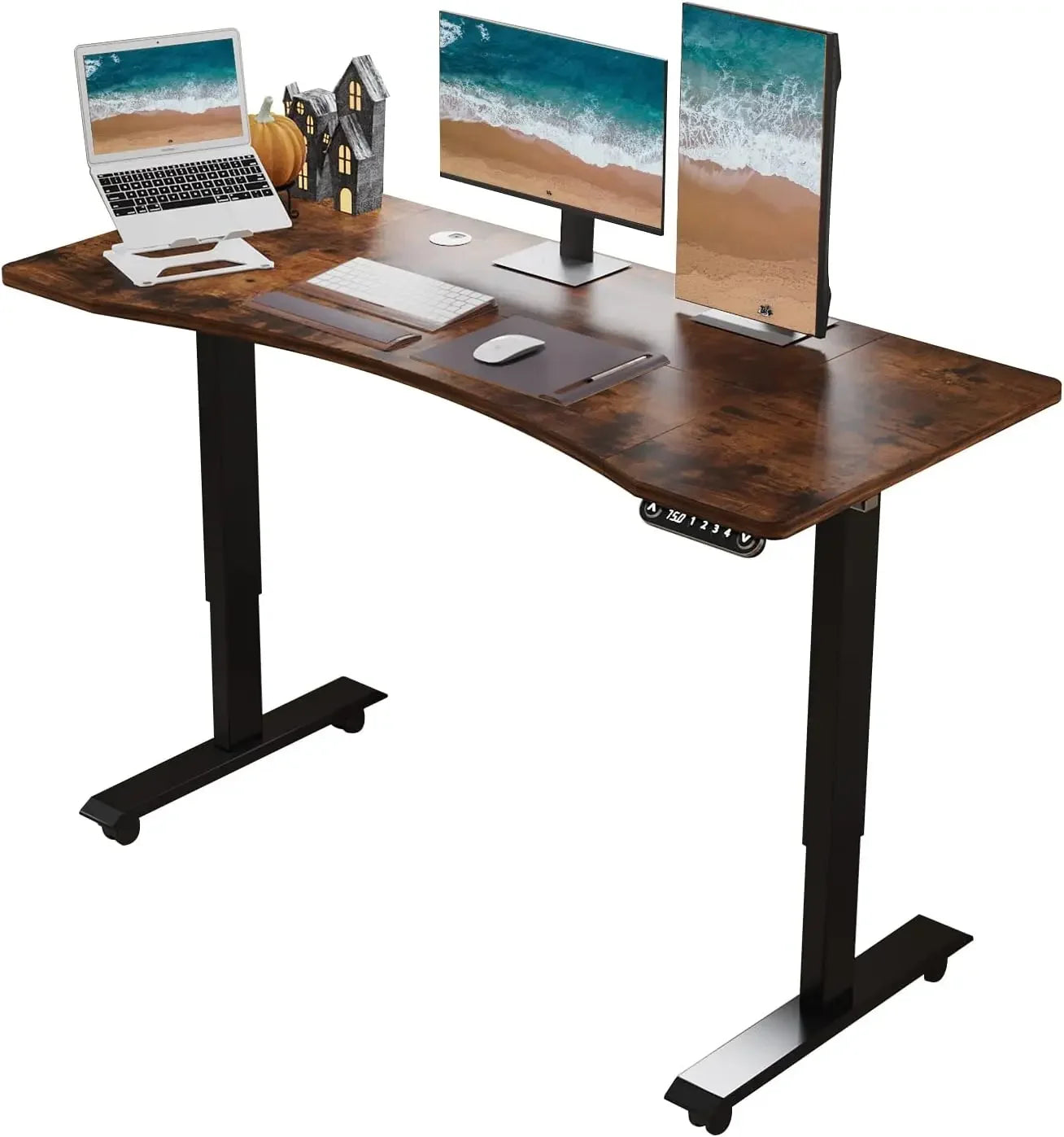 Dual Motor Standing Desk + Compact Treadmill Focus Combo