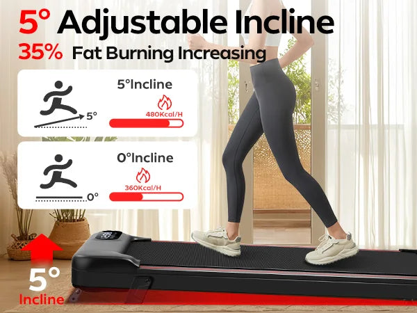 Focus Incline Walking Pad Treadmill – Compact 3-in-1 Under Desk Treadmill