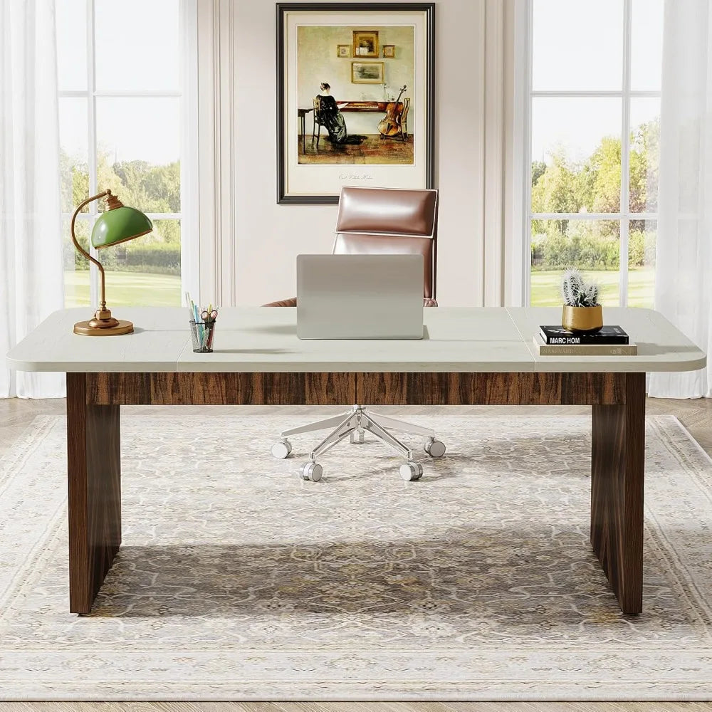 Focus & Furnished 6FT Modern Conference Table – 70.8" Rectangular Meeting Desk for Office & Team Spaces