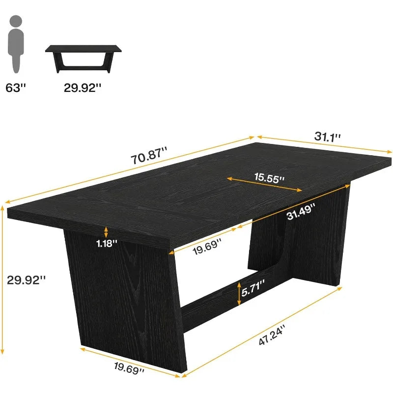 Solid Wood Rectangular 8 Person Conference Table